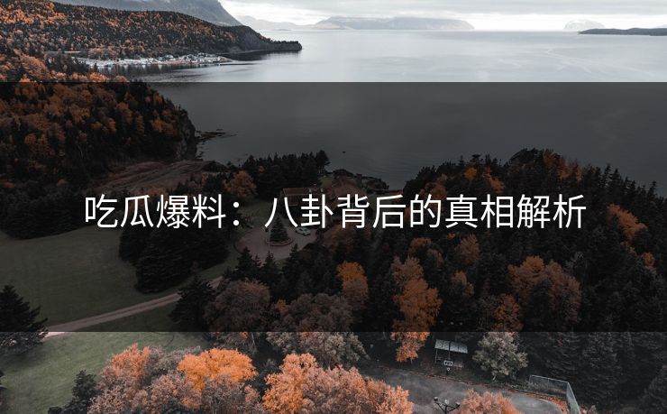 吃瓜爆料：八卦背后的真相解析